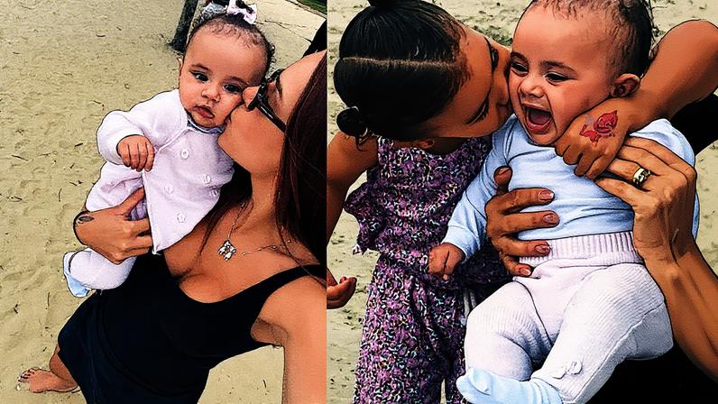 Bruna Biancardi mostra Mavie e Mel se divertindo na praia — Foto: Reprodução/ Instagram