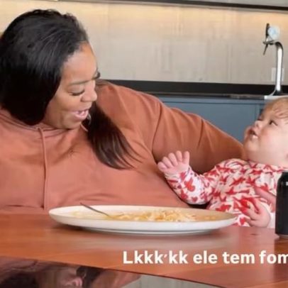 Mãe de Vini Jr. aparece alimentando José Leonardo em vídeo