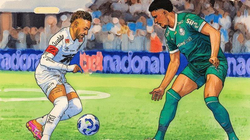 Santos venceu o Palmeiras por 1 a 0, na Vila Belmiro, pelo Brasileirão (Foto: Flavio Hopp/Noticia em Foto/Gazeta Press)
