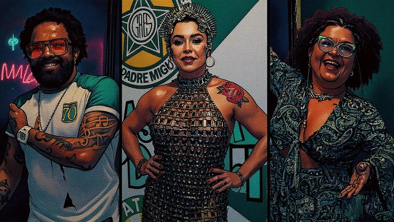 Xande de Pilares, Babi Cruz e mais famosos prestigiam feijoada dos 70 anos da Mocidade — Foto: THIAGO MATTOS/BRAZIL NEWS
