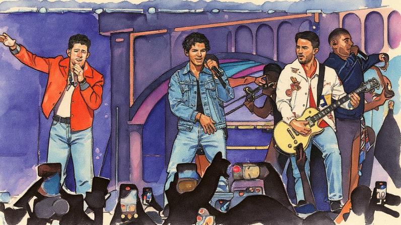 A man at the Jonas Brothers’ Sunday concert in Buffalo, NY, has gone viral after he was recorded scrolling through a candidate’s resume. MediaPunch / BACKGRID