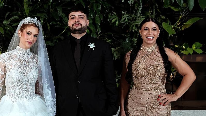 Sylvia Design no casamento do filho, José Alexandre, com Giovanna Alves — Foto: Mariana Tessaroto