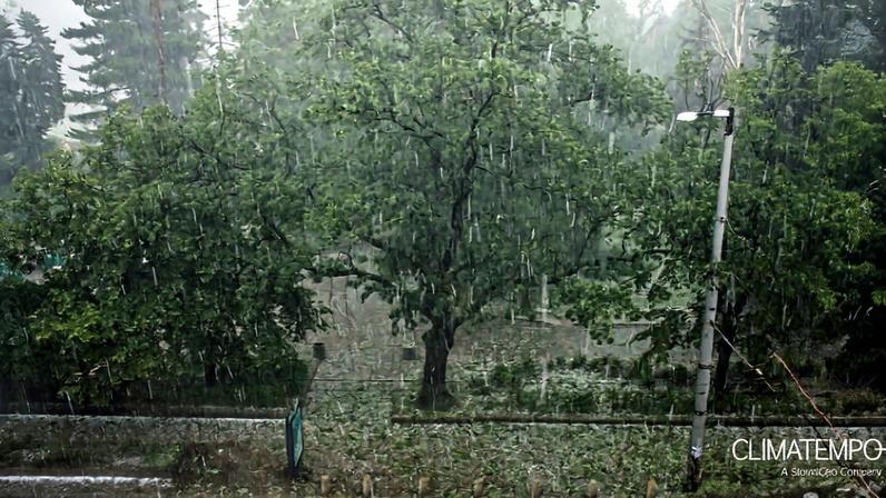 Temporais isolados com vento, granizo e pancadas de chuva forte voltam a ocorrer na região Sul do Brasil.