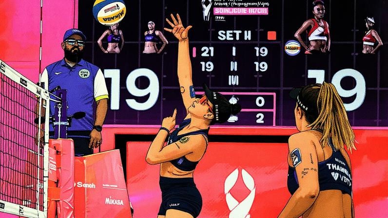 Thâmela e Vic no Mundial de Vôlei de Praia (Foto: Volleyball World)