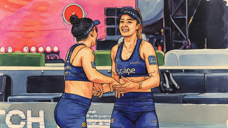 Thâmela e Vic no Mundial de Vôlei de Praia (Foto: Volleyball World)