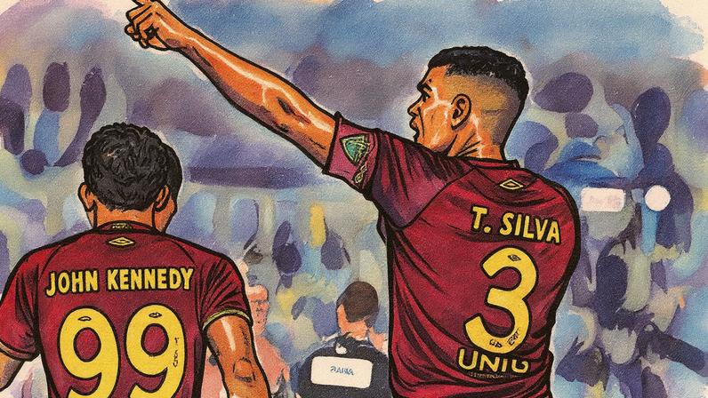 Thiago Silva comemora seu gol que deu a vitória para o Fluminense sobre o Juventude (Foto: Lucas Merçon/FFC)