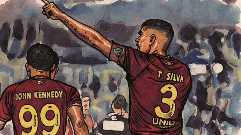 Thiago Silva comemora seu gol que deu a vitória para o Fluminense sobre o Juventude (Foto: Lucas Merçon/FFC)
