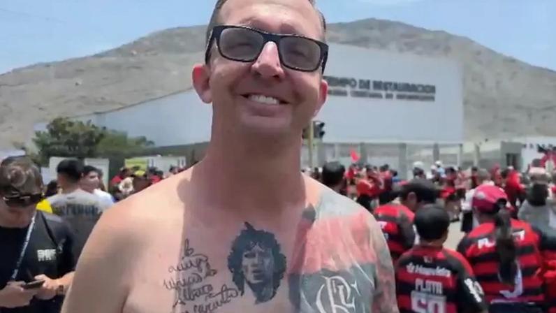 Marcio, torcedor do Flamengo que foi à Lima para a final da Libertadores (Foto: Lucas Bayer/Lance!)