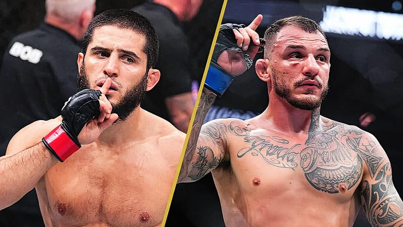 Islam Makhachev e Renato Moicano se enfrentaram no UFC 311 (Foto: Divulgação / UFC)