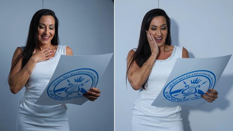 Vanessa Rangeli vê fantasia de rainha de bateria em prévia do Grupo Especial