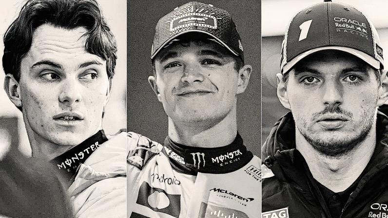 Oscar Piastri, Lando Norris e Max Verstappen disputam o título da F1 (Fotos: Patrick T. Fallon / AFP // Frederic J. Brown / AFP // Mason/Getty Images/AFP)