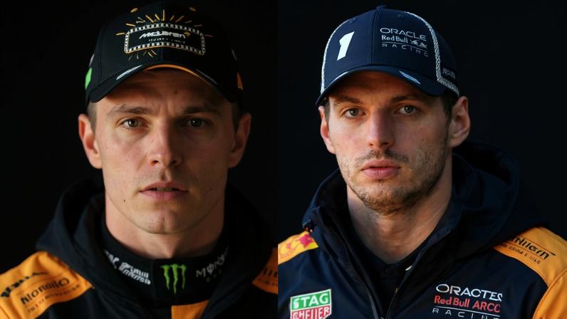 Oscar PiaAstri, Lando Norris e Max Verstappen disputam o título da F1 (Fotos: Patrick T. Fallon / AFP // Frederic J. Brown / AFP // Mason/Getty Images/AFP)