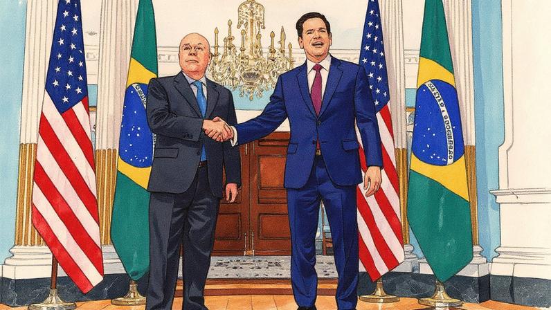 Rubio e Vieira se reúnem em Washington: conversas "amistosas" (Foto: Evelyn Hockstein / Reuters)