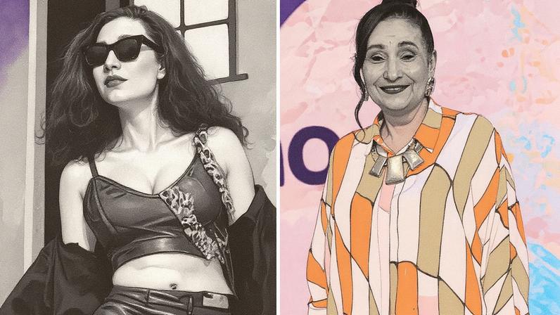 Antes e depois: Sonia Abrão na década de 1980 e em 2025 — Foto: Arquivo pessoal e Le Taccilo