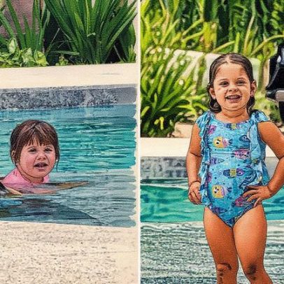 Zé Felipe celebra a alegria das filhas em dia de piscina