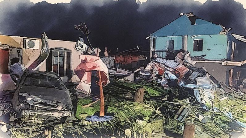 Região centro-sul do Paraná foi atingida por um tornado na noite de sexta-feira (7) (Foto: Divulgação/Corpo de Bombeiros do Paraná)