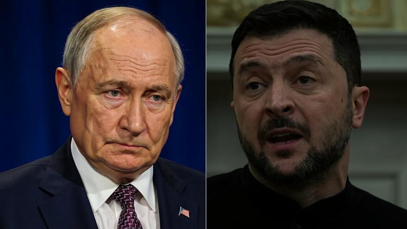 Putin, Trump e Zelensky –Fotos: AFP