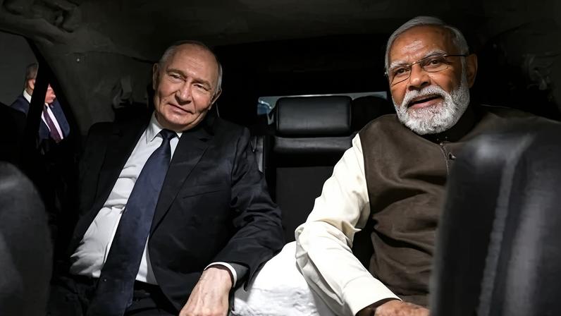 Putin visita a Índia. Foto: Grigory SYSOYEV / POOL / AFP