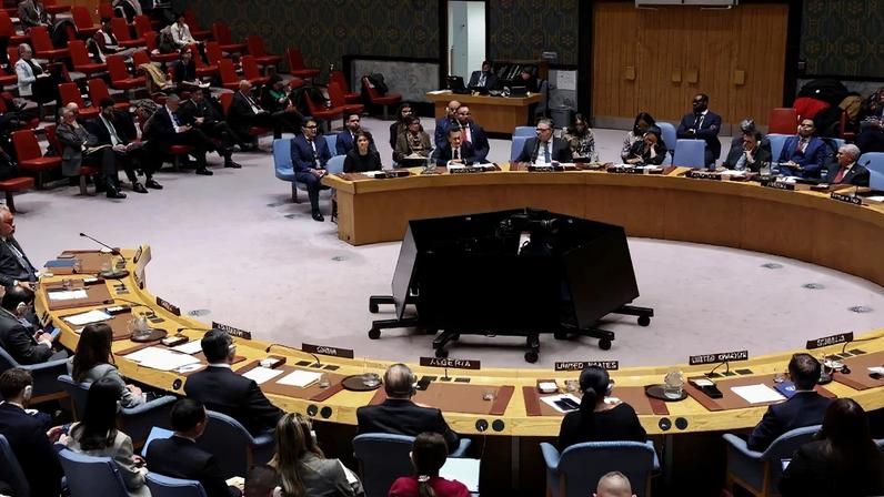 Venezuela's ambassador to the UN Samuel Moncada (C, R) speaks during a United Nations Security Council meeting on U.S. Military Actions against Venezuela, at United Nations headquarters on December 23, 2025 in New York. (Photo by ANGELA WEISS / AFP)