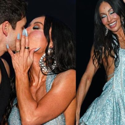 Sabrina Sato beija Nicolas Prattes e participa de ensaio de samba da Vila Isabel