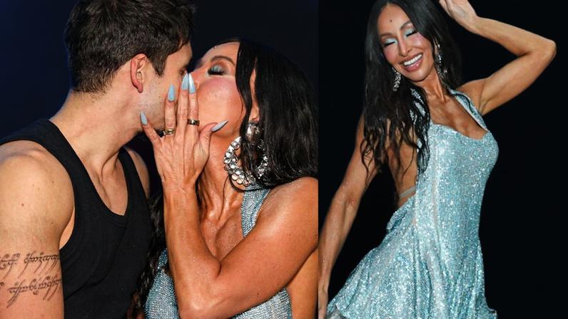 Clima de Carnaval! Sabrina Sato dá beijão de novela em Nicolas Prattes e cai no samba em ensaio da Vila Isabel