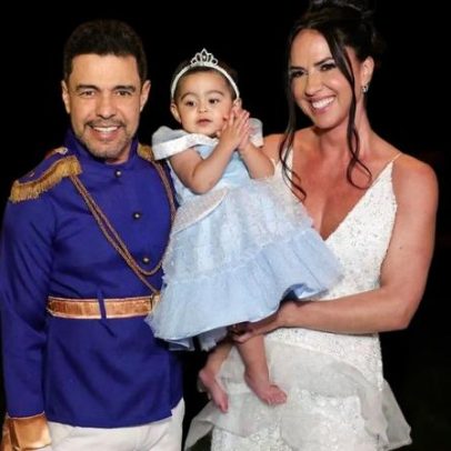 Zezé Di Camargo aparece fantasiado no aniversário da filha com Graciele Lacerda