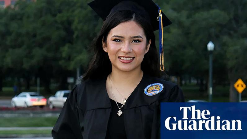Any Lucia López Belloza, who left Honduras aged seven, at her high school graduation in Texas.