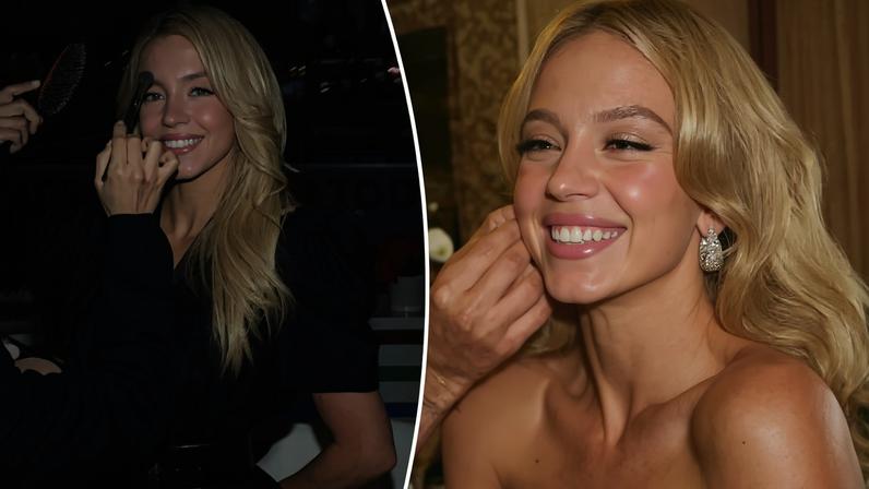 Sydney Sweeney ditched her top in a candid BTS photo. Sydney Sweeney/Instagram