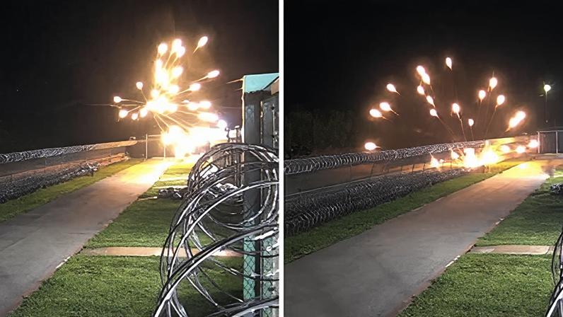 Evidence images released by the Department of Justice of fireworks at the Prairieland Detention Center in Texas.