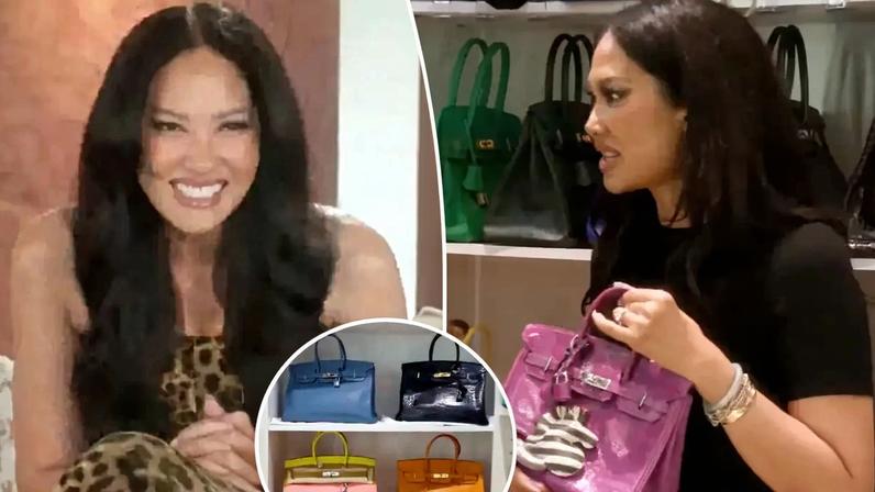 Kimora Lee Simmons showed off her massive handbag collection in a preview clip of Tuesday’s “Kimora: Back in the Fab Lane” finale on E!