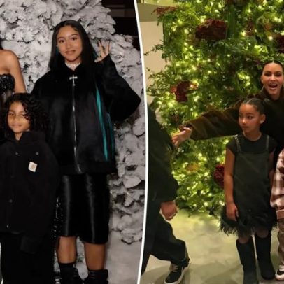 Kim Kardashian reúne os 4 filhos em fotos de Natal após tentativas frustradas