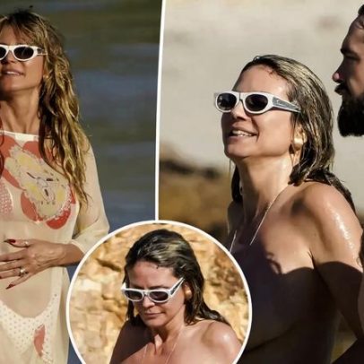 Heidi Klum aproveita férias em St. Barths com Tom Kaulitz em visual natural