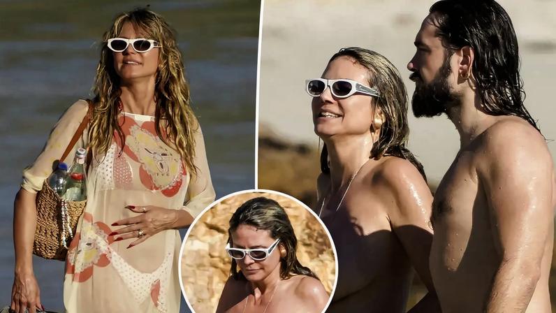 Heidi Klum aproveita férias em St. Barths com Tom Kaulitz em visual natural