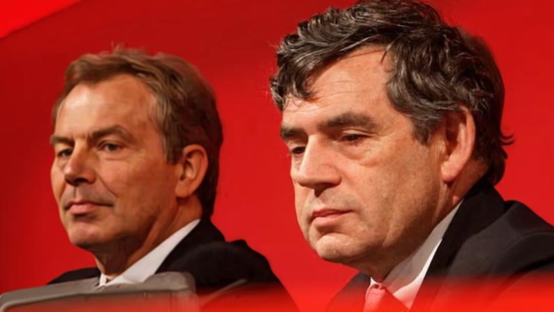 Tony Blair and Gordon Brown at the Labour party conference in 2005.