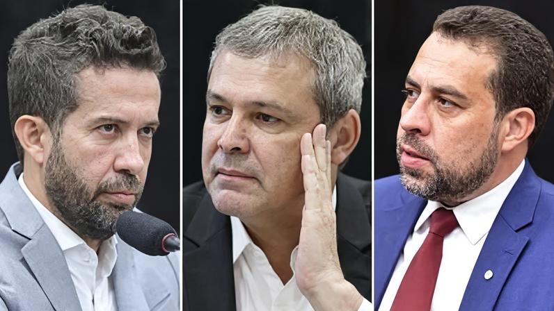 André Janones, Lindbergh Farias e Guilherme Boulos estão na mira do Conselho de Ética da Câmara. Fotos: Mario Agra / Câmara dos Deputados; Marina Ramos / Câmara dos Deputados; e Zeca Ribeiro/Câmara dos Deputados