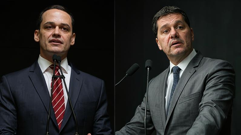 Lorenzo Pazolini e Ricardo Ferraço. Fotos: Tati Beling/Ales; e Waldemir Barreto/Agência Senado
