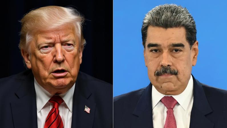 Governo Trump escala a crise com a Venezuela ao sancionar sobrinhos de Maduro e apreender um navio carregado de petróleo. Fotos: Federico PARRA / AFP e ANDREW CABALLERO-REYNOLDS / AFP