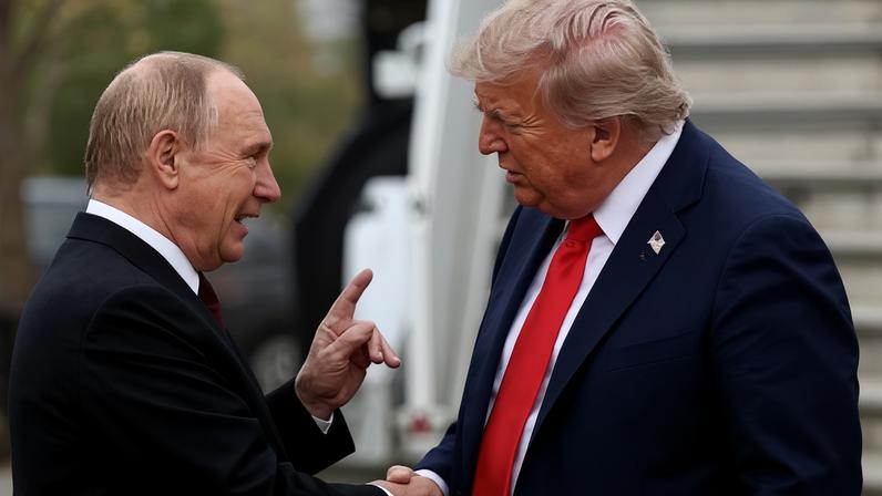 Vladimir Putin and Donald Trump in Anchorage, Alaska, 15 August 2025.