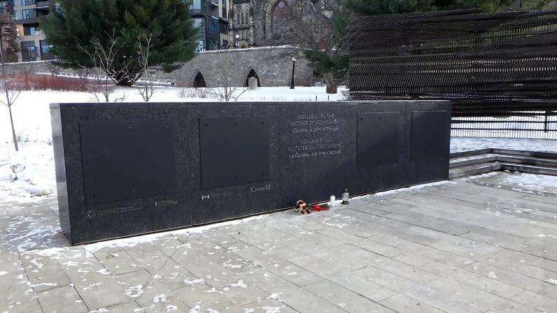 Part of the "Memorial to the Victims of Communism — Canada, a Land of Refuge" in Ottawa, Canada, which was originally intended to include hundreds of victims' names Photo by Ahunt, via Wikimedia Commons