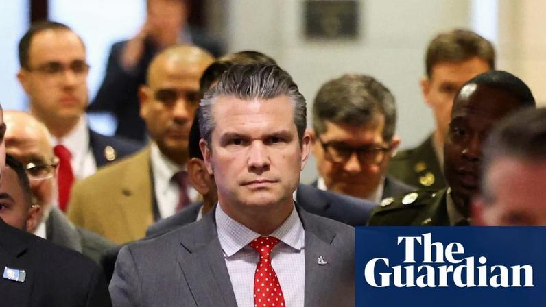 Pete Hegseth arrives for a classified briefing for all members of the US House of Representatives on the situation in Venezuela, on Capitol Hill in Washington DC on Tuesday. Photograph: Jonathan Ernst/Reuters