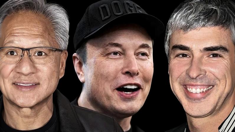 Jensen Huang, Elon Musk, Larry Page
