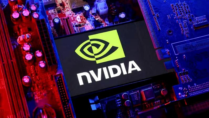 Ilustração mostra o logotipo da NVIDIA e a placa-mãe do computador — Foto: REUTERS/Dado Ruvic/Ilustração