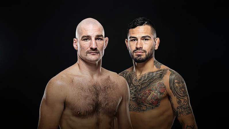 Arte anunciando a luta entre Sean Strickland e Anthony Hernandez no UFC Houston; evento acontece dia 21 de fevereiro de 2026, nos Estados Unidos. (Divulgação)