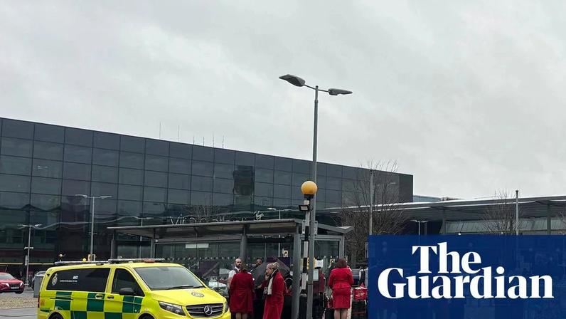 Emergency vehicles outside Heathrow Terminal 3 after the incident on Sunday. Photograph: Ellie Crabbe/PA