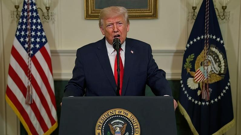 Video Trump hits Biden and old grievances, touts 'our country is back' in address