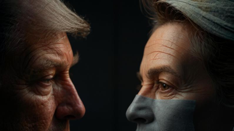 Donald Trump and Ursula von der Leyen. ‘As Washington pulls away militarily, it will pull even harder on its other levers.’