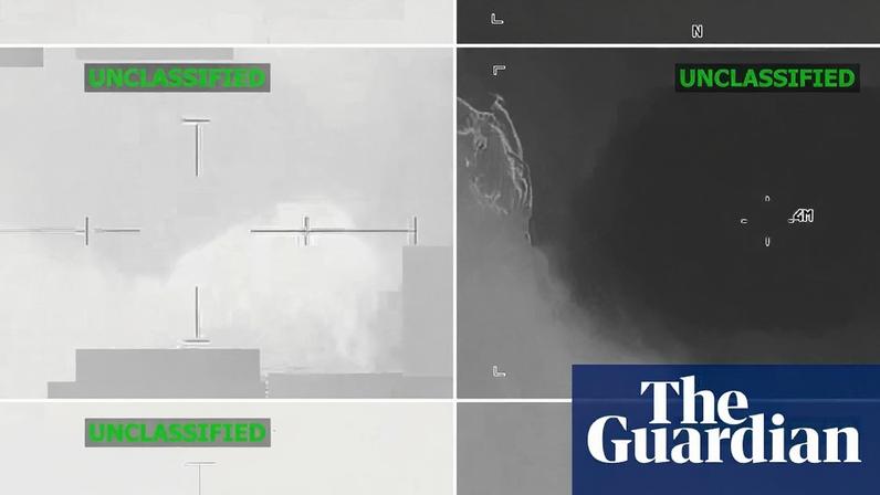 Four screen grabs from a video posted by US Southern Command on 15 December, showing lethal strikes in the Pacific on three separate vessels.
