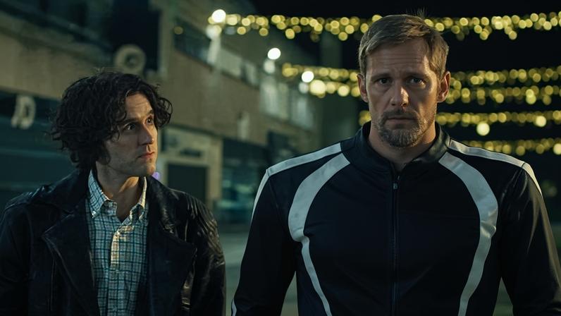 Harry Melling and Alexander Skarsgård in Pillion. Photograph: Element Pictures/BBC Film/BFI