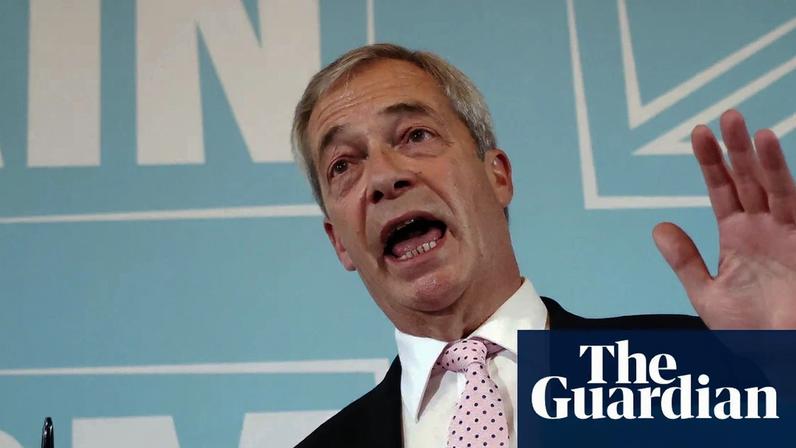 The LibDems say Nigel Farage is ‘following the Donald Trump playbook letter for letter: deny reality, threaten to sue, smear the individuals involved and attack the media’. Photograph: Andy Rain/EPA