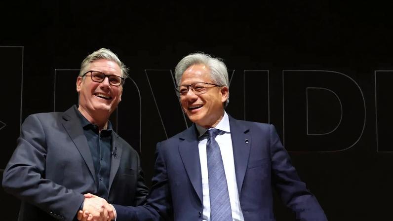 Keir Starmer with Nvidia boss Jensen Huang at the firm’s event in London this year.
